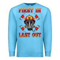 Ocean Blue firefighter face mask with axes Premium Sweatshirt - HRA Design Shop