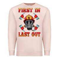 Pale Pink firefighter face mask with axes Premium Sweatshirt - HRA Design Shop