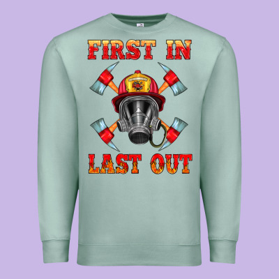 Firefighter Face Mask With Axes Premium Sweatshirt Designed By Hra Design Shop
