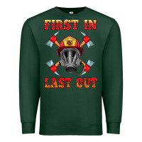 Sports Green firefighter face mask with axes Premium Sweatshirt - HRA Design Shop