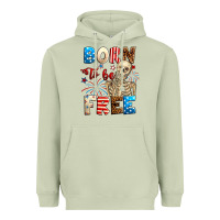 Matcha Born to be free with skeleton 4th of july Heavyweight Hoodie - Neo Western
