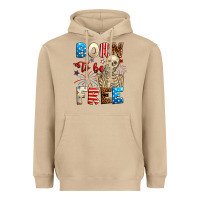 Mushroom Born to be free with skeleton 4th of july Heavyweight Hoodie - Neo Western