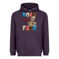 Plum Born to be free with skeleton 4th of july Heavyweight Hoodie - Neo Western