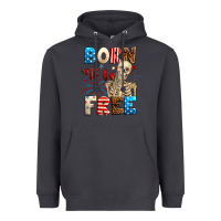 Smoke Born to be free with skeleton 4th of july Heavyweight Hoodie - Neo Western