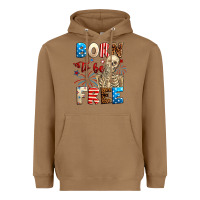 Born To Be Free With Skeleton 4th Of July Heavyweight Hoodie | Teevron