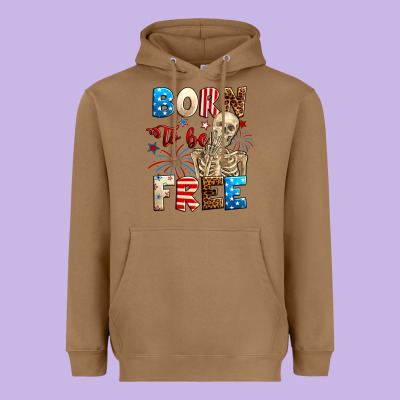 Born To Be Free With Skeleton 4th Of July Heavyweight Hoodie Designed By Neo Western