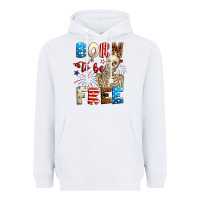 White Born to be free with skeleton 4th of july Heavyweight Hoodie - Neo Western