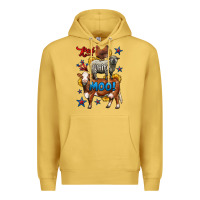Antique Gold red white moo farm animals 4th of july Premium Hoodie - LillyAllenDesigns