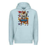 Blue Mist red white moo farm animals 4th of july Premium Hoodie - LillyAllenDesigns