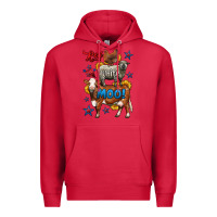 Cardinal red white moo farm animals 4th of july Premium Hoodie - LillyAllenDesigns
