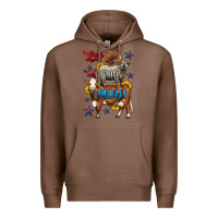 Chestnut red white moo farm animals 4th of july Premium Hoodie - LillyAllenDesigns