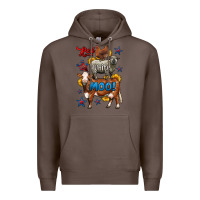 Coffee red white moo farm animals 4th of july Premium Hoodie - LillyAllenDesigns