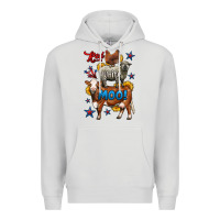 Dove Grey red white moo farm animals 4th of july Premium Hoodie - LillyAllenDesigns