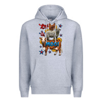 Heather Grey red white moo farm animals 4th of july Premium Hoodie - LillyAllenDesigns
