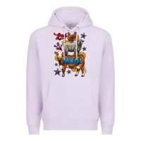 Lilac red white moo farm animals 4th of july Premium Hoodie - LillyAllenDesigns