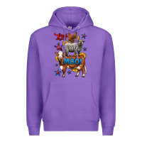 Purple red white moo farm animals 4th of july Premium Hoodie - LillyAllenDesigns