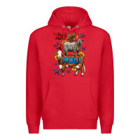 Red red white moo farm animals 4th of july Premium Hoodie - LillyAllenDesigns