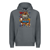 Rock red white moo farm animals 4th of july Premium Hoodie - LillyAllenDesigns