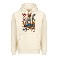 Sandshell red white moo farm animals 4th of july Premium Hoodie - LillyAllenDesigns