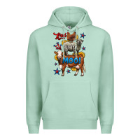 Seafoam red white moo farm animals 4th of july Premium Hoodie - LillyAllenDesigns