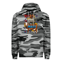 Slate Camo red white moo farm animals 4th of july Premium Hoodie - LillyAllenDesigns