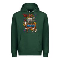 Sports Green red white moo farm animals 4th of july Premium Hoodie - LillyAllenDesigns