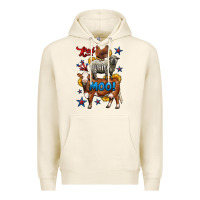 Tofu red white moo farm animals 4th of july Premium Hoodie - LillyAllenDesigns
