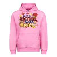 Fuchsia Pink it's a softball kinda day Urban Hoodie - MaliasSmallBusiness