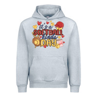 Heather Grey it's a softball kinda day Urban Hoodie - MaliasSmallBusiness