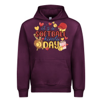 Mauve Wine it's a softball kinda day Urban Hoodie - MaliasSmallBusiness