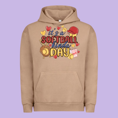 It's A Softball Kinda Day Urban Hoodie Designed By Maliassmallbusiness