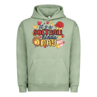 Pigment Oil Green it's a softball kinda day Urban Hoodie - MaliasSmallBusiness