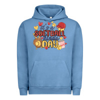 Pigment Pebble Blue it's a softball kinda day Urban Hoodie - MaliasSmallBusiness