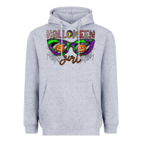 Heather Grey halloween girl Heavyweight Hoodie - CowhideDigitalArt