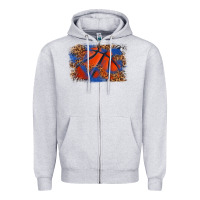 Heather Grey basketball background Zipper Hoodie - texasbilliewilder