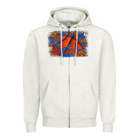 Oatmeal Heather basketball background Zipper Hoodie - texasbilliewilder