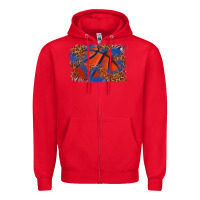 Red basketball background Zipper Hoodie - texasbilliewilder