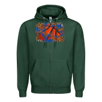 Sports Green basketball background Zipper Hoodie - texasbilliewilder