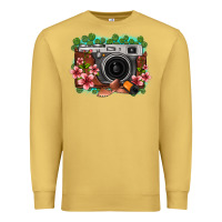 Antique Gold floral lotus leaf film roll vintage camera Premium Sweatshirt - FaDigitalArtStudio