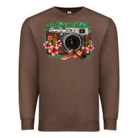 Chestnut floral lotus leaf film roll vintage camera Premium Sweatshirt - FaDigitalArtStudio