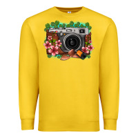 Lemon floral lotus leaf film roll vintage camera Premium Sweatshirt - FaDigitalArtStudio