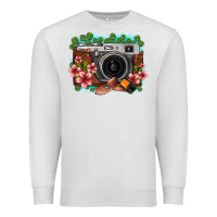 Oatmeal Heather floral lotus leaf film roll vintage camera Premium Sweatshirt - FaDigitalArtStudio