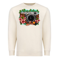 Sandshell floral lotus leaf film roll vintage camera Premium Sweatshirt - FaDigitalArtStudio