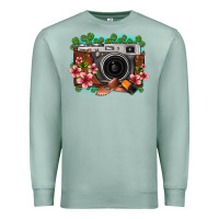Seafoam floral lotus leaf film roll vintage camera Premium Sweatshirt - FaDigitalArtStudio