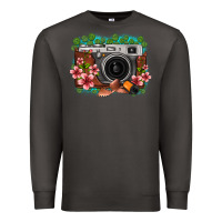 Smoke floral lotus leaf film roll vintage camera Premium Sweatshirt - FaDigitalArtStudio