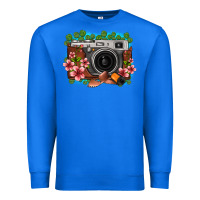 True Royal floral lotus leaf film roll vintage camera Premium Sweatshirt - FaDigitalArtStudio
