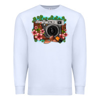 White floral lotus leaf film roll vintage camera Premium Sweatshirt - FaDigitalArtStudio