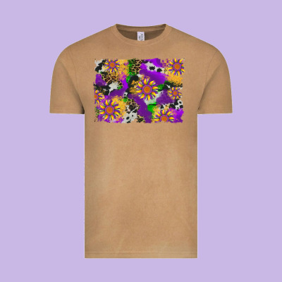 Mardi Gras Sunflower Cowhide Leopard And Glitter Background Vintage Tee Designed By Artiststas