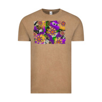 Vintage Coffee mardi gras sunflower cowhide leopard and glitter background Vintage Tee - Artiststas