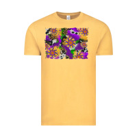 Vintage Mustard mardi gras sunflower cowhide leopard and glitter background Vintage Tee - Artiststas